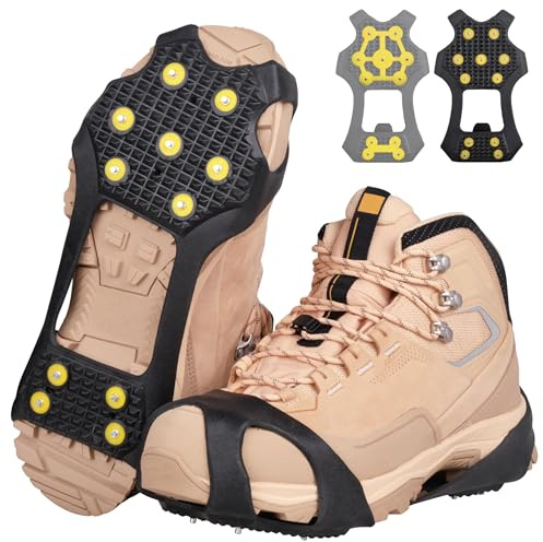 OROOTL Spikes für Schuhe Winter Schuhkrallen Steigeisen Schuhspikes Schnee und EIS Anti Rutsch Sohle für Wanderschuhe Bergschuhe