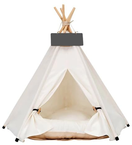 Pet Teepee Tenda per cani e gatti Tipi Letto portatile con cuscino spesso per animali domestici fino a 9,1 kg