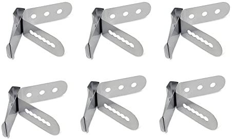 Thermometer Clip Grill Temperature Sensor Holder Pack of 6 Roasting Thermometer Clips Stainless Steel Grill Thermometer Holder Clip Holder for BBQ, Oven, Grill