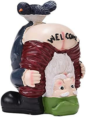 Tuzsocr Lot de 6 naines de jardin - Petite statue - Mini nains de jardin - En résine - Pour décoration de jardin - Sculpture nain de jardin - Statue nain de jardin (Welcome-1)