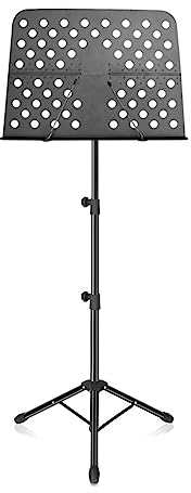 Buhelyc NotenstäNder Set, Ausziehbarer NotenstäNder Tragbar mit Tragetasche, HöHenverstellbar, Robust, mit Seiten, Klappbares Stativ, für Gitarre, Klavier, Schlagzeug, Geigenspieler