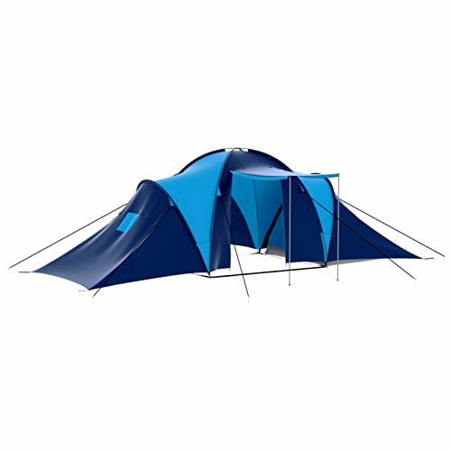 BaraSh Campingzelt Stoff 9 Personen Dunkelblau und Blau Luftzelt 9 Personen Aufblasbar