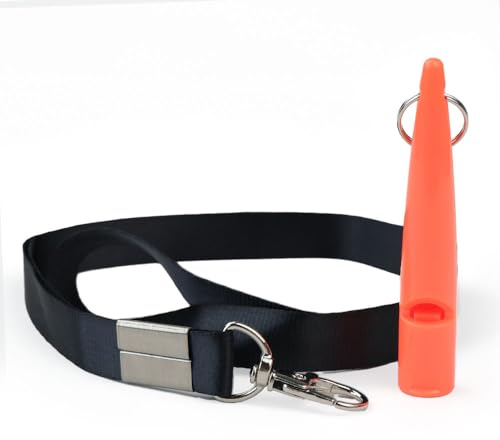 Voarge Sifflet pour chien avec cordon pratique - Sifflet d'entraînement professionnel avec fréquence normalisée et bande de sifflet - Idéal pour l'entraînement du chien (orange)