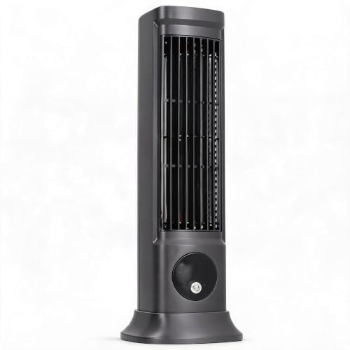 Sxhlseller Ventilador de Torre de Escritorio Oscilante Silencioso Pro – Ventilador de Mesa Compacto de 10 Pulgadas con Ventilador de Caja Pequeño sin Aspas Ajustable de 3 Velocidades para