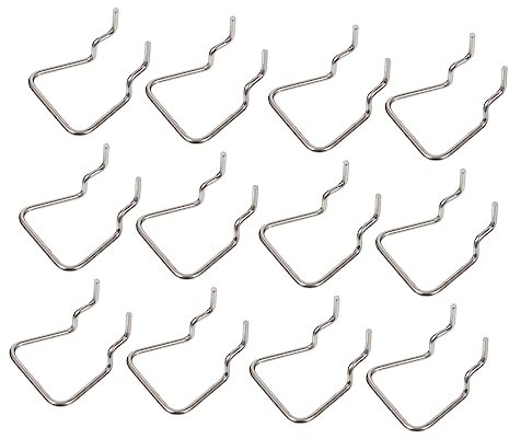 Anneome 12pcs Hardware Tool Display Stand Pegboard Hook Single Pegboard Hook for Perforated Wall for Workshop Scenario and Screwdriver Holder