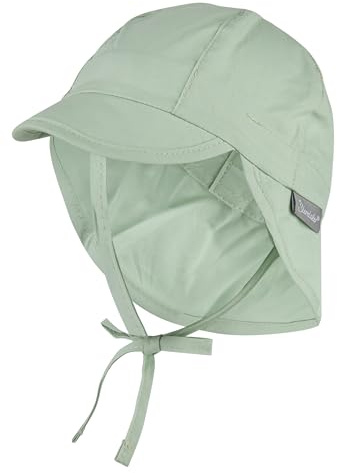 Sterntaler Unisex toppmössa med nackskydd med öronlappar och knytband, solhatt, isgrön, 49