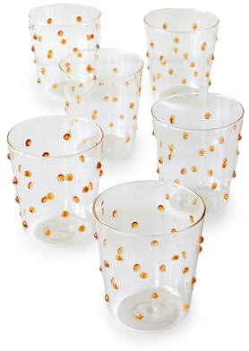 Bicchiere Zafferano Party Tumbler Giallo oro 45 Cl Set 6 pezzi In Vetro