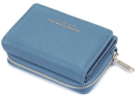 ANYWN Petit Portefeuille pour Femme - Petit Portefeuille pour Femme - Grande capacité - Élégant et Mignon - avec Grand Compartiment à Monnaie, Bleu 33Bleu