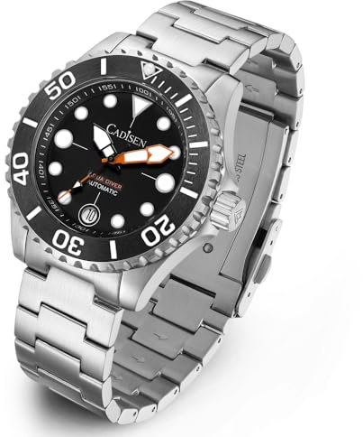 CADISEN Automatik Uhr Herren Edelstahl Saphirglas Wasserdicht Armbanduhr Uhren Männer 40MM