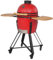 COOKFIRE - Barbecue Carbone Kamado Ø 45cm - BBQ Grill Japonais - Barbecue avec Thermomètre et Poignées en Bamboo - Barbecue Carbone Portable - Barbecue Céramique Kamado - Mini Grill à Charbon (Rouge)