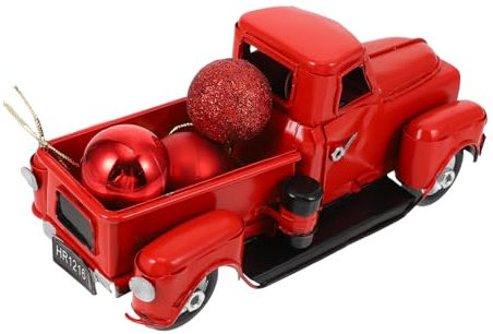 Cabilock 1 Stück Weihnachten Metall Vintage Auto Dekoration Pickup Truck Auto Spielzeug Dekoration