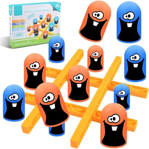 Tic Tac Toe Spiel – Der Klassiker Neu Gedacht | Strategisches Groß-frisst-Klein Brettspiel für Taktischen Spielspaß | Schnelles Familienspiel für Jung und Alt | Lustiges tictactoe ab 5 Jahren