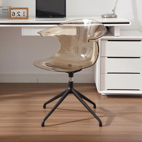 chairus Drehstuhl Schreibtischstuhl PC Kunststoff Transparenter Bürostuhl für Arbeitszimmer Chefsessel mit Metallbeinen für Büro Wohnzimmer (Khaki)