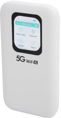 Hotspot Mobile 5G Wi Fi 6, Router WL con Slot per Scheda Nano SIM, Alta velocità, Condivisione Fino a 16 Dispositivi Wi Fi, Router Wi Fi Portatile con Touch Screen da 2,01