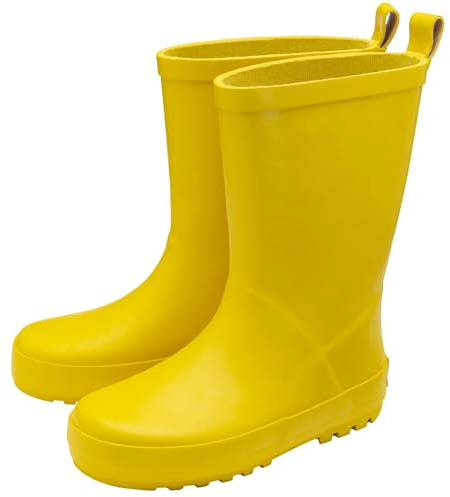 NorthSole Kids Wellies Boys & Girls Rubber Wellington Boots Sizes 9-2 | Childrens Welly Fleece Lined Grippy Sole