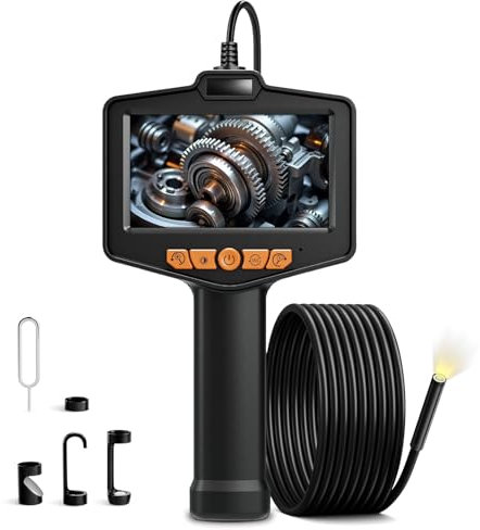 DKIEI Handheld Endoscope Inspection Camera IP67 Waterproof Borescope 4.3'IPS Screen 1080P HD Inspection Camera, 2M Flexible Cable for Electronic Inspections and Repairs, Gadgets for Men