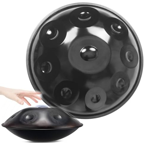 Handpan Steel Drum Professional Instrument in D Minor 432Hz/440Hz Hand Pan Drum Harmonic Percussion with Ethereal Sound Great for Sound Healing Meditation and Relaxation(432Hz,12Notes)