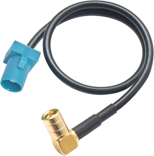 HiAoey AM/FM DAB Antenna Fakra Adapter DIN Plug to Dual Fakra Z Plug DAB Splitter with Amplifier Power Cable 30 cm for Ham Radio Blaupunkt Pioneer Clarion Kenwood Alpine Multi-Way (Fakra Z to SMB)
