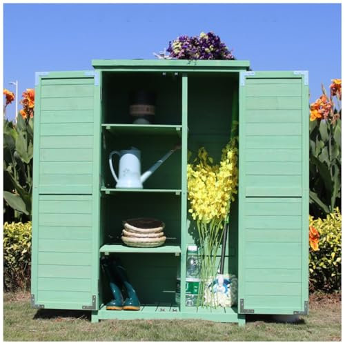 Large Outdoor Storage Shed with Furniture Tool Shed Potting Bench and Storage Cabinet Ideal for Garden Backyard Home and Pool Green Color