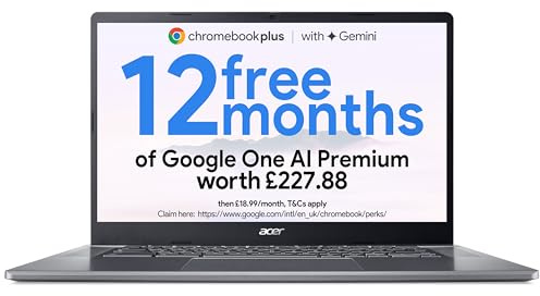 Acer CB515-2H Chromebook Plus Laptop 15.6 Core i3 256GB SSD 8GB RAM ChromeOS