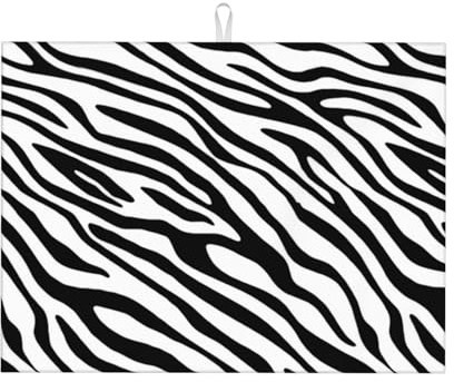 HDTVTV Tappetini per asciugare i piatti, tappetino assorbente per scolapiatti per il bancone della cucina 46X61 cm,Zebra di base