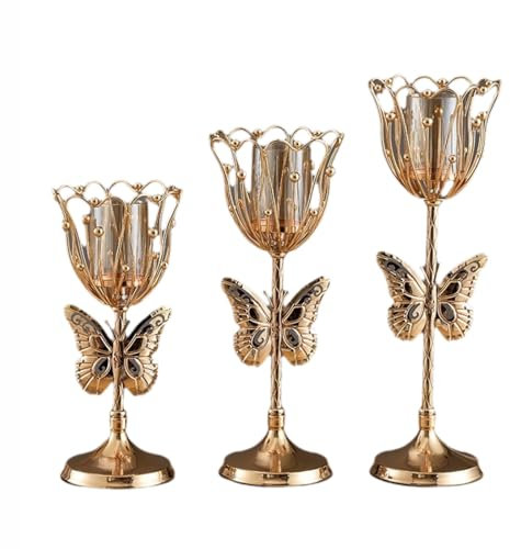 Kerzenhalter, Dekor, Kerzenhalter aus Gusseisen, 11,5 x 11,5 x 38,5 cm, eleganter Kandelaber für Heimdekoration, Kerzenhalter, Dekoration, Einweihungsgeschenk, neues Zuhause