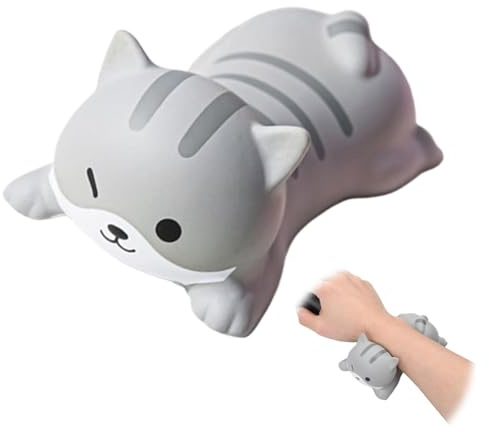 OUDQFCJ 1 Pcs Tastatur Handballenauflage Ergonomisch Handgelenkstütze Pad Maus Handgelenkschutz Handgelenk-Kissenstütze Niedlich Handgelenkpolster für das Schulbüro zu Hause Graue Katze