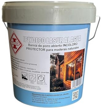 IPLYDECO LASUR-BARNIZ AGUA - Protector al Agua. Protege, decora y embellece todo tipo de madera. (4 L, Incoloro)