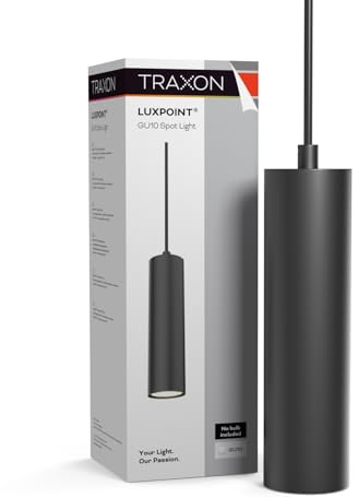 TRAXON LUXPOINT Lámpara colgante - suspendido para Bombilla GU10 (no incluida) spot light aluminio IP20 techo interior superficie 220-240V moderno (Negro)