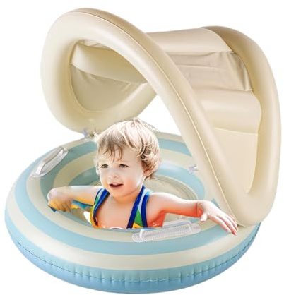 Manguitos de natación para bebés, de Asiento para niños pequeños, de natación Ajustable con protección Solar como Ayuda de natación para bebés en diversión en el Agua al Aire Libre