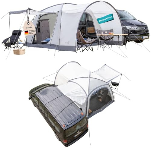 Skandika Kupoltält Pitea 4 Flex Protect paket med Van-lås | Campingtält för 4 personer, med lås för van, insytt tältgolv, vattenpelare 5 000 mm, UPF 50+ | tält, camping, utomhus
