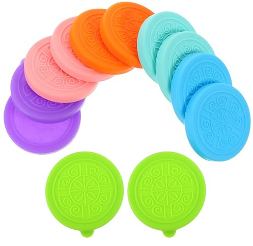 Couvercles en Silicone pour Bols à Sauce Soja 12 Pièces | Couvercle en Silicone, pour Petit Récipient de Trempette, Lot de 12 Pièces, Design Rond