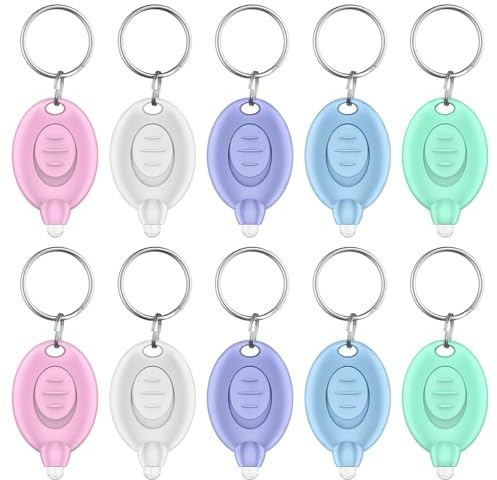 Uniclife 10 Pack LED Keychain Flashlight 5 Color Shells | 12 Lumen Mini Flashlight Keychain, Portable Mini Flashlights Bulk, Tiny Keychain Light for Outdoor, Work, Camping & Hiking