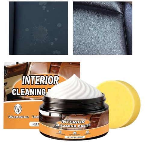 Zasdvn Pulitore per Sedili in Pelle Auto,Crema Detergente 100g per Graffi Auto,Detergente in Pasta per Interni - per Rivestimenti Veicoli Cruscotto Detailing Camper Sedili