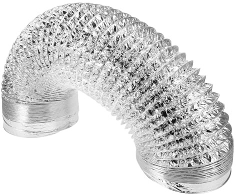 DIKACA Manguera de Ventilación Flexible para Campana Extractora, Conducto de Aluminio Doble Capa 150 Mm, Longitud 2 M, Conducto de Humos para Cocina y Estufa, Extensión de Chimenea