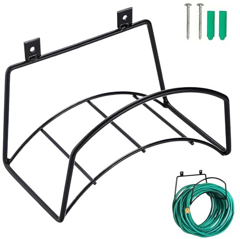 Garten Schlauchhalter Wand Halter, Abnehmbar Gartenschlauchhalter, Metall Schlauch Wandhalterung, Staubsaugerschlauch Halterung, 50kg Tragfähigkeit, Schlauchaufhängung für Garten, Garage und Werkstatt