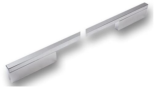 SIRO Möbelgriff Wendlingen, Modern, Aluminium chrom glänzend, 412 mm x 29 mm x 10 mm, LA 288 und 384 mm, 2110-412ZN1