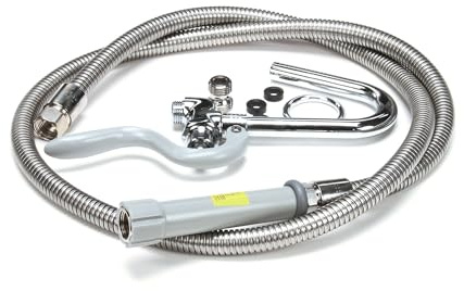 T&S Brass B-0102-A Pot and Glass Filler with Hook Nozzle and 68 Flexible Stainless Steel Hose