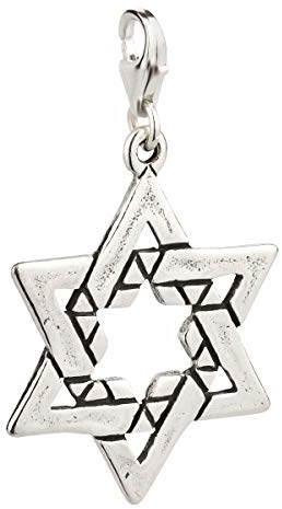7K Charm Anhänger Davidstern 3 aus 925 Sterling Silber (30x23mm)