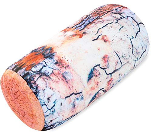Microbead Log Roll Pillow - Bolster Tube Pillow Cushion Perfect Therapy Pillow - Airy Squishy Soft Bead Bag Bed Room Decoration, Neck Pillow Back Head Body Support, 15% - 14 X 8, Platanus Log