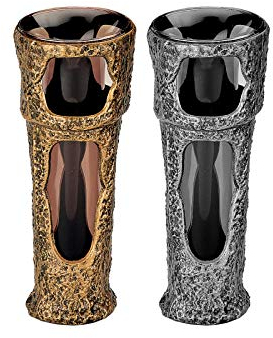 Henecka -Grabschmuck- Grabvase -Tilia- wählbar in Bronze pat. & Aluminium pat.; mit oder ohne Sockel; inklusive Friedhofsbürste (Grabvase Aluminium pat.)