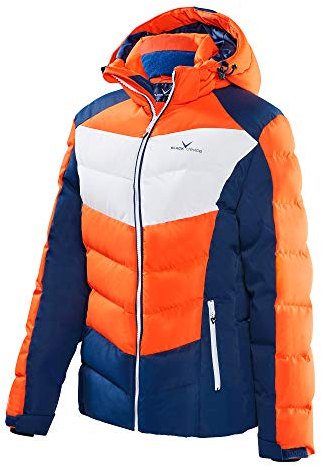 Black Crevice Damen Skijacke, orange/blau/weiß, 40