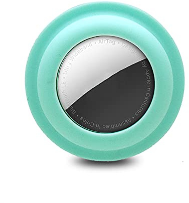 Air Tag Stick On Case for Apple Airtag Silicone Protective Holder Precisely for Apple AirTag Portable and Anti-scratch Apple Tracker Finder Tag Airtag Wallet Self Adhesive Mount. (Turquoise)