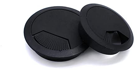 2 pezzi di protezione da scrivania, cavo da scrivania, passacavo per PC, scrivania in plastica, organizzatori per cavi, diametro foro di montaggio 60 mm, diametro foro di montaggio (nero)