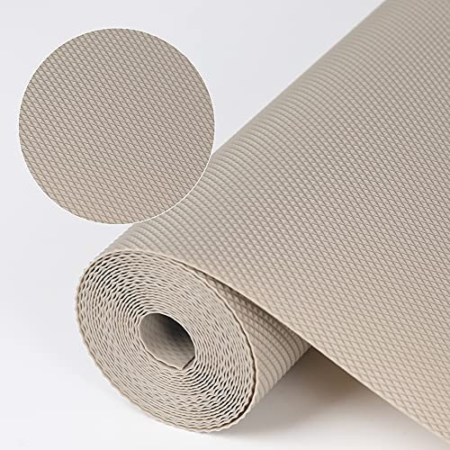 Shelf Liner - Alfombrillas para cajones de cocina, no adhesivas, revestimiento de frigorífico de EVA con resistente al agua y duradero, manteles individuales para armario, forro de cajones (caqui, 30
