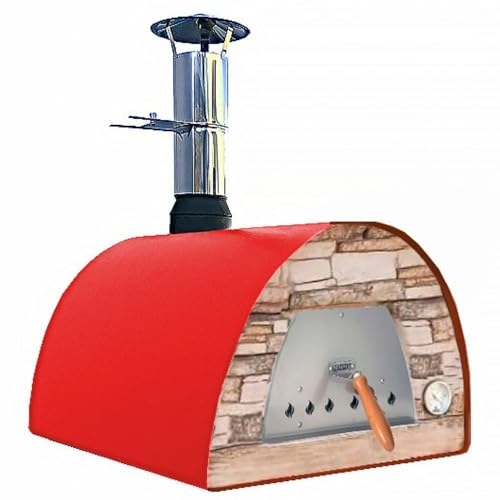 Maximus Four à Bois d'extérieur en schiste rouge, rouge 70 x 70 x 65cm - Four d'extérieur portable, design compact pour les petits espaces, idéal pour le jardin ou la terrasse