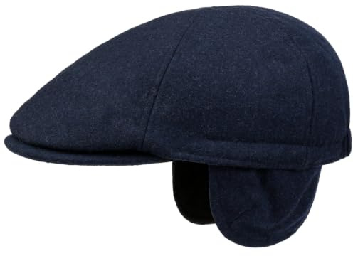 Lipodo Thinsulate Herren Flatcap - Schiebermütze mit Ohrenklappen - Wollfilz-Schirmmütze mit Stretchband - Herbst/Winter