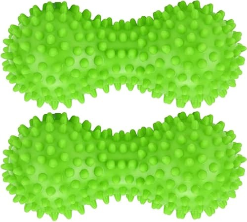 Therapist's Choice® Förpackning med 2 mjuka taggiga massage jordnötsbollar, stressreflexologi, svinsvin sensorisk jordnötsboll set