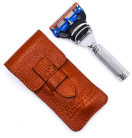 Parker Travel Fusion Kompatibel rakhyvel med läderfodral TravFus