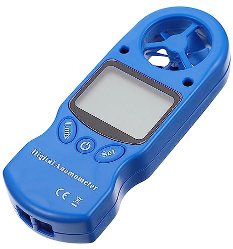 1 PC Anémomètre Numérique Jauge De Température De Poche Vent Mètre Température Mètre Testeur Jauge D'Air Mesure De L'Air Air De Mesure Mètre Bleu En Plastique Mini Baromètre